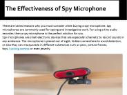 The Effectiveness of Spy Microphone