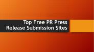 Top Free PR Press Release Submission Sites