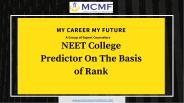 NEET College Predictor On The Basis of Rank