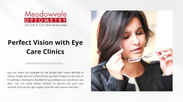 Perfect Vision with Eye Care Clinics