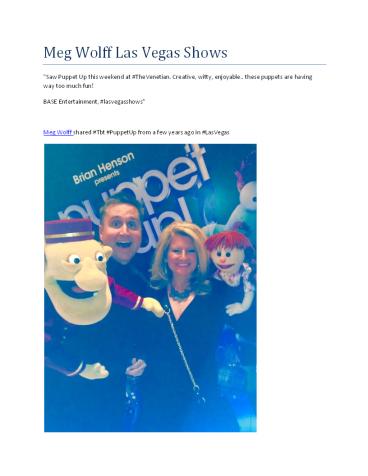 Meg Wolff Las Vegas Shows