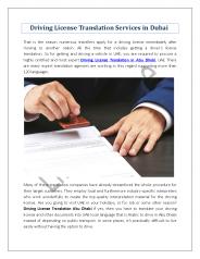 Driving License Translation Services in Dubai