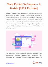 Web Portal Software – A Guide [2021 Edition]