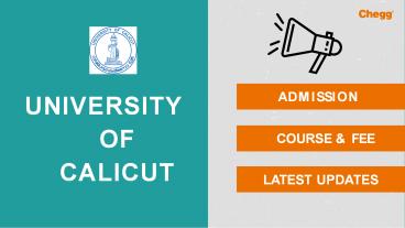 University of Calicut - [UOC], Malappuram