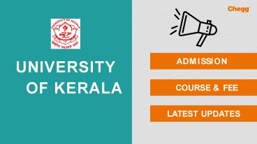 University of Kerala - [CUK], Thiruvananthapuram