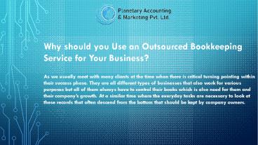 Why should you Use an Outsourced Bookkeeping Service for Your Business ...