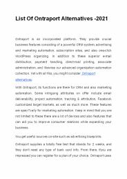 List Of Ontraport Alternatives -2021