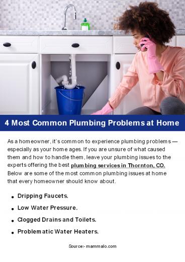 4 Most Common Plumbing Problems at Home