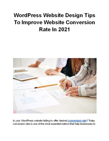 WordPress Website Design Tips To Improve Website Conversion Rate In 2021