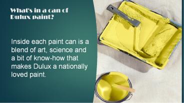 What's in a can of Dulux paint?