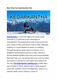 Best Time For Kedarkantha Trek Trip