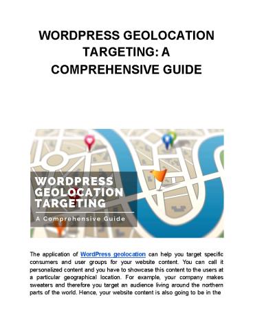WORDPRESS GEOLOCATION TARGETING: A COMPREHENSIVE GUIDE (1)