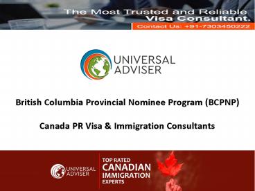 Apply for British Columbia PNP | Canada PR Visa Consultants in Delhi