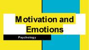 Motivation and Emotions