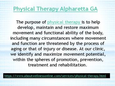 Physical Therapy Alpharetta GA