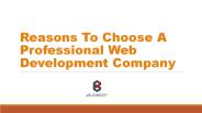 Reasons To Choose A Professional Web Development Company