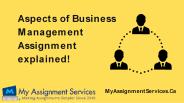 Aspects of Business Management Assignment