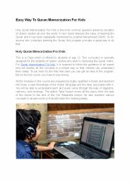 Online Quran Memorization For Kids