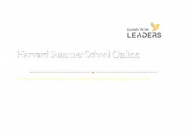 Harvard Summer School Online
