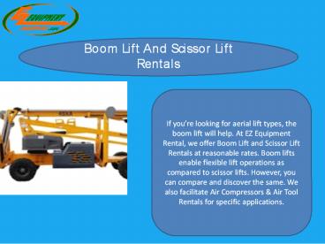 Boom Lift And Scissor Lift Rentals