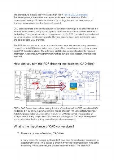 Importance of PDF to CAD Conversions
