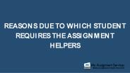 Reasons To Take The Assignment Help From Assignment Helpers