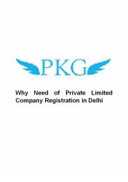 Why need of Private limited company registration in Delhi (1)