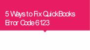 Fix QuickBooks Error Code 6123