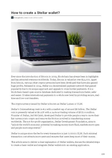 Stellar wallet development