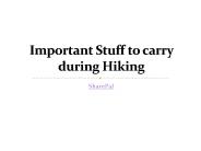 Things to carry during Hiking