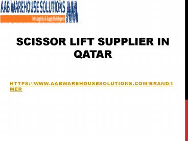 Scissor Lift supplier in Qatar