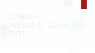 Citibank Personal Loan 2021