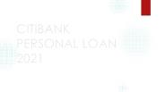 Citibank Personal Loan 2021