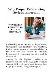 Why Proper Referencing Style Is important