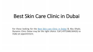 Best Skin Care Clinic in Dubai