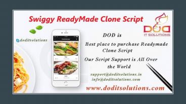 Readymade Swiggy Clone Script - DOD IT Solutions