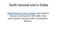 Tooth removal cost in Dubai