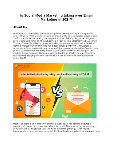 Is Social Media Marketing taking over Email Marketing in 2021?