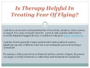 Is Therapy Helpful In Treating Fear Of Flying
