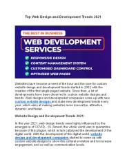 Top Web Design and Development Trends 2021