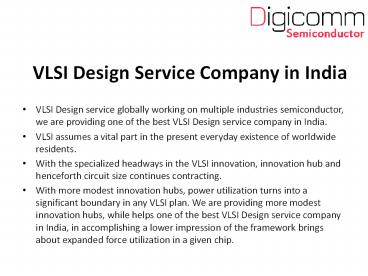 VLSI Design Service Company in India