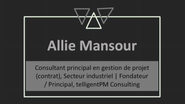 Allie Mansour - Professionnel dynamique et très dévoué
