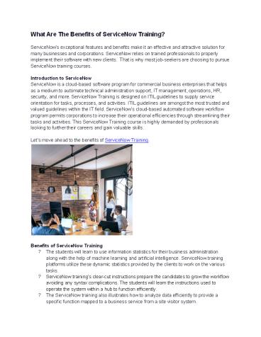 What Are The Benefits of ServiceNow Training? - Insource