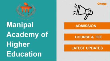Manipal academy of higher education