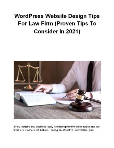 WordPress Website Design Tips For Law Firm (Proven Tips To Consider In 2021)