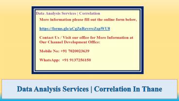 Data Analysis Services | Correlation In Thane