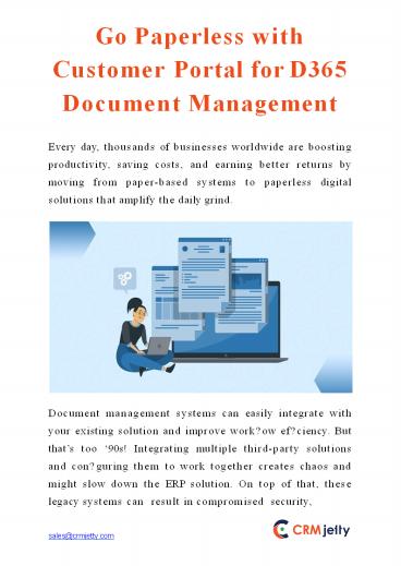 Go Paperless with Customer Portal for D365 Document Management