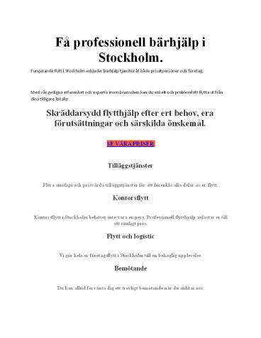 Bärhjälp i Stockholm