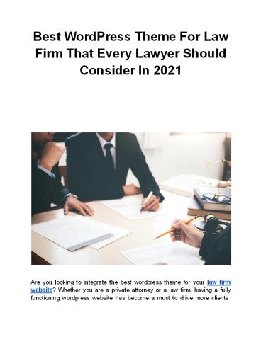 Best WordPress Theme For Law Firm That Every Lawyer Should Consider In 2021