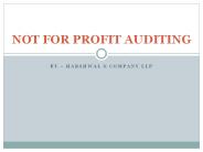 Not For Profit Auditing – Harshwal & Company LLP
